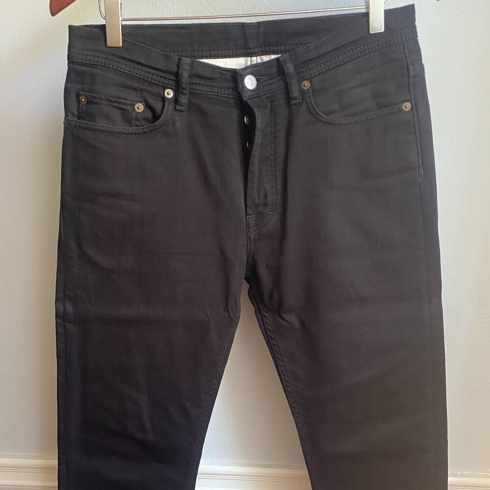 ACNE STUDIOS TAPERED LEG BLACK DENIM PANTS 31 X 27